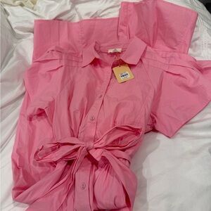 Pink Button-Up maxi dress